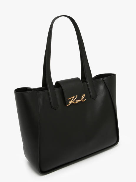 Schoudertas K Signature Leder Karl lagerfeld Zwart k signature A3W30133 ander zicht 1